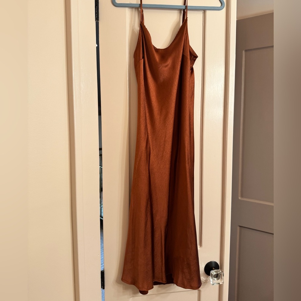 GRADE & GATHER cowl neck satin dress